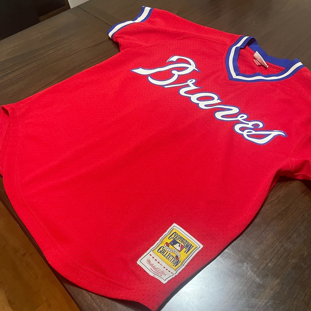 Mitchell & Ness Red Braves Jersey